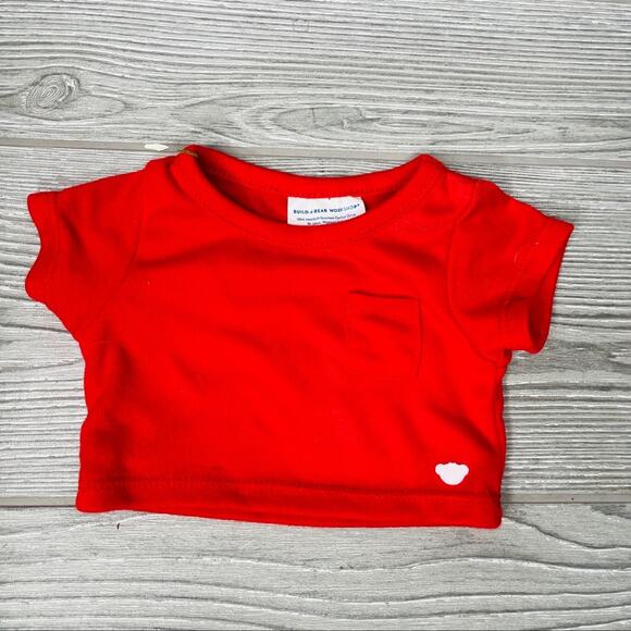Red and blue shirt with tan shorts Build-A-Bear doll/bear clothes - Picture 4 of 6